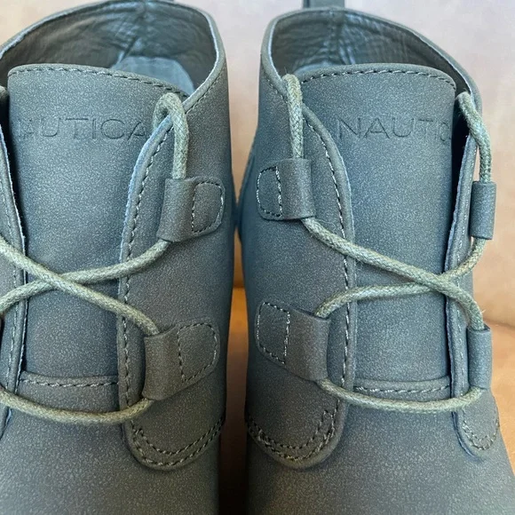 NAUTICA Gray / dark green Wedge Ankle Boots, size 8. - Picture 5 of 13